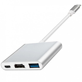 Hình ảnh Hub chuyển đổi USB Type-C Sang USB 3.0/HDMI-Type C (Bạc)