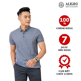 Áo polo nam cộc tay trơn màu xám vừa aligro ALGPLO44