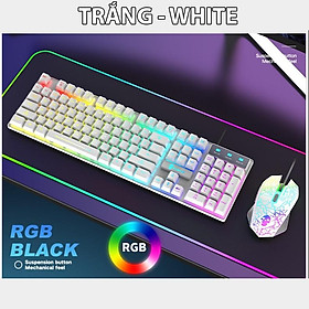Bộ chuột bàn phím máy tính Coputa chuột bàn phím giả cơ Gaming có dây Full LED RGB T6