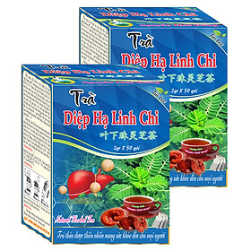 Combo 5 Hộp Trà Diệp Hạ Linh Chi (Hộp 50 Túi Lọc x 2g) -  Hỗ Trợ Viêm Gan B , Mỡ Máu- Nguyên Thái Trang - Thảo Dược Thiên Nhiên - Tốt Cho Sức Khỏe