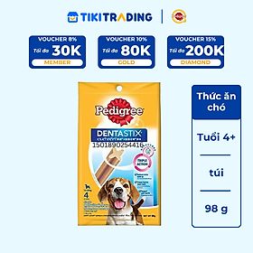 Bánh Xương Chăm Sóc Răng Dành Cho Chó Trung Pedigree Dentastix Medium Dogs (98g)