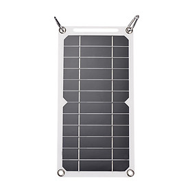 6W 5V Solar Panel with USB Port 2PCS Carabiner Monocrystalline Silicon Solar Cell for Outdoor Camping Climbing Hiking