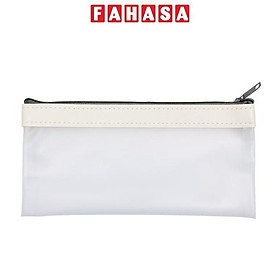 Túi Bút Bán Trong Suốt Dusty - Mokoha M-PC001 - Màu Kem
