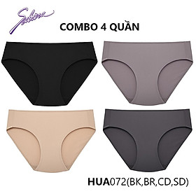 Combo 4 Quần Lót Lưng Cao - Cạp Cao Dưới Rốn Màu Trơn Habpy Lady By Sabina HUA072BK+HUA072BR+HUA072CD+HUA072SD