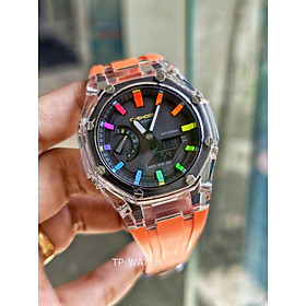 Đồng Hồ Nam Dây Nhựa Casio G-Shock GA-2100FR-3A AP Custom Skeleton Orange x Rainbow Royal Oak (Special)