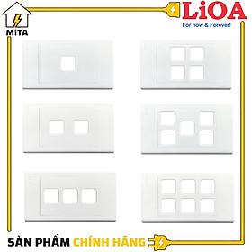 Mặt Hạt Công Tắc LiOA 1 Lỗ, 2 Lỗ, 3 Lỗ, 4 Lỗ, 5 Lỗ, 6 Lỗ Vuông Lắp Âm Tường hoặc Lắp Nổi