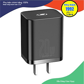 Mua Bộ sạc nhanh 20W USB Type C Baseus Super SI Quick Charger QC3.0 cho iPhone 12 (1C  20W  Chân dẹt) - Hàng chính hãng