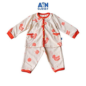 Bộ quần áo dài bé gái họa tiết Thỏ cam tai dài thun da cá - AICDBGBN6RN9 - AIN Closet