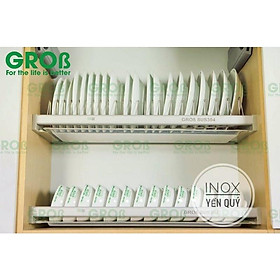 Inox304 G.ROB Giá bát đĩa cố định tủ trên khung nhôm
