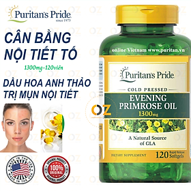 Tinh dầu hoa anh thảo Evening Puritan's Pride giúp cân bằng nội tiết tố nữ, đẹp da, giảm đau kỳ kinh, mãn kinh và tăng sức khỏe  - OZ Slim Store