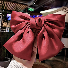 Kẹp tóc nơ lớn vải lụa satin cao cấp