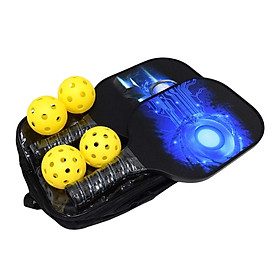 Pickleball Paddles Set Rackets Wood with 4 Balls Carry Bag for Adults Women