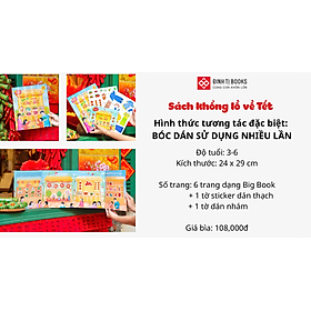 Sách Khổng Lồ Về Tết - Em Đi Chợ Tết (VớI Rất NhiềU Miếng Bóc Dán Sử Dụng Nhiều Lần)