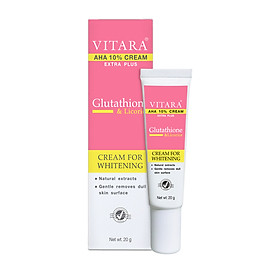 Kem dưỡng trắng da Vitara AHA 10% Cream Extra Plus cho da không đều màu có Glutathoine giúp da trắng sáng, mềm mịn 20g