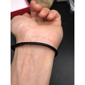 Vòng tay lõi thép 3mm khóa inox  - size 17