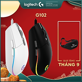 Chuột game có dây Logitech G102 Lightsync - Tùy chỉnh RGB, 6 nút lập trình, nhẹ, 8000 DPI, PC/Mac - Hàng Chính Hãng