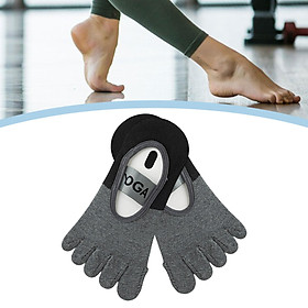Yoga Socks for Women Five Finger Toe Crew Workout Ballet Pilates Barre Socks