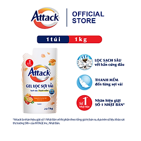 Gel Giặt Attack Hương Trái Cây Tươi Mát Túi 1Kg