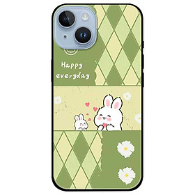 Ốp lưng dành cho Iphone 15 - 15 Plus - 15 Pro - 15 Pro Max - Happy Thỏ Trắng - Hàng Chính Hãng
