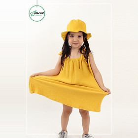 Đầm Hai Dây Bé Gái Cotton Mềm  - Nhập Khẩu Hàn Quốc