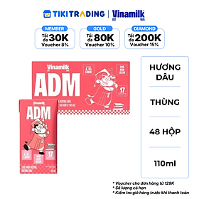 Thùng 48 Hộp Sữa dinh dưỡng Hương Dâu Vinamilk ADM (110ml)