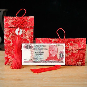 Túi gấm màu đỏ loại 1 Argentina, làm quà tặng