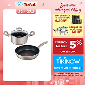 Mua Bộ 2 nồi chảo chống dính đáy từ Tefal Sensations dùng cho mọi loại bếp ( nồi 24cm  chảo 28cm) - Hàng chính hãng