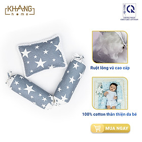 Bộ Gối Lông Vũ Khang Home Dành Cho Trẻ Sơ Sinh Đến 18 Tháng Tuổi - Siêu Êm Ái Và Giữ Nhiệt Tốt - Cho Bé Giấc Ngủ Ấm Ngon PBS