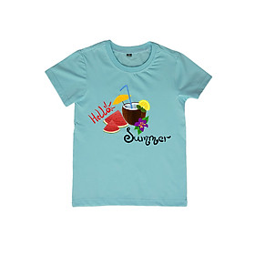 Áo Thun Bé Gái In Họa Tiết Hello Summer Áo Hạnh Phúc