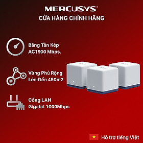 Mua Hệ Thống Wifi Mesh Mercusys Halo H50G Dành Cho Gia Đình Chuẩn AC1900 - Hàng Chính Hãng