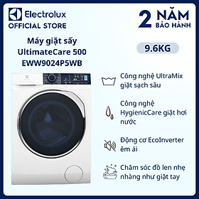 [Free Giao lắp] Máy giặt sấy Electrolux 9/6kg EWW9024P5WB - Diệt khuẩn tối ưu bằng hơi nước, không cặn giặt tẩy, tiết kiệm điện, êm dịu như giặt tay [Hàng chính hãng]