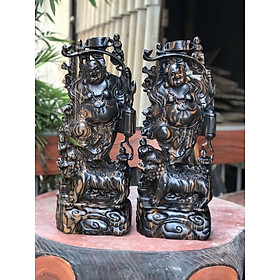 Tượng phật di lặc ngũ phúc bằng gỗ mun kt cao 60×25×14cm