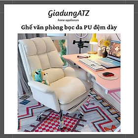 Ghế văn phòng đệm da êm ái có ngả lưng gác chân cao cấp