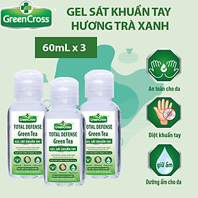 Combo 3 chai Gel sát khuẩn tay Green Cross Total Defense 60ml - Hương Sweet Berry