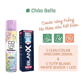 Combo Dầu Gội Khô Colab Unicorn 200ml và Kem Đánh Răng Blanx White Shock 50ml