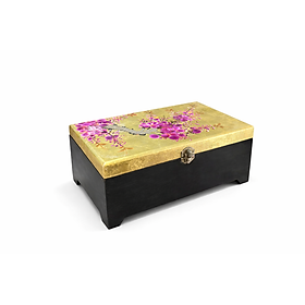 Hộp nữ trang 2 tầng Sơn Mài Cao Cấp Thanh Bình Lê đựng đồ trang sức, vật dụng nhỏ xinh, làm quà tặng,...