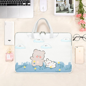 Túi xách da chống sốc laptop máy tính , túi công sở nữ cặp đựng laptop cute dễ thương