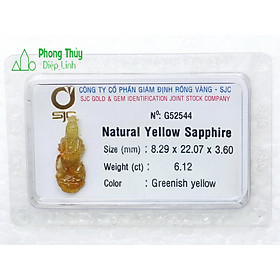 Mua  HCM Viên đá phong thủy sapphire vàng thiên nhiên kiểm định