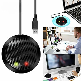 Mua Micro thu âm đa hướng 360 độ để bàn dùng cho họp hội nghị trực tuyến chân cắm USB có LED- hàng nhập khẩu