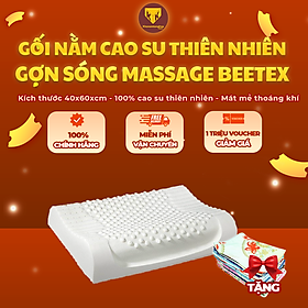 Mua Gối cao su thiên nhiên Massage lượn sóng BEETEX  thiết kế lượn sóng mang lại cảm giác thư giãn tối đa  hỗ trợ nâng đỡ vai gáy và cổ - Tặng kèm vỏ gối  Chính hãng - Cao Cấp 