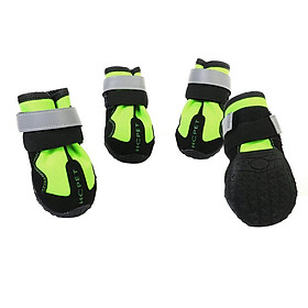 4 Colors Reflective Large Dog Rain Shoes Snow Boots with Rubber Anti Skid Sole S-L - M