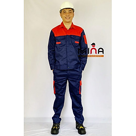 Mua QUẦN ÁO BẢO HỘ LAO ĐỘNG - Tím Than Phối Đỏ - Vải KAKI 31 - Quần Túi Hộp
