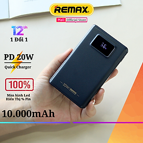 Mua Pin sạc dự phòng 10000mAh 22.5W Remax RPP-319 Hỗ trợ sạc nhanh PD 20W Hàng Chính Hãng Remax Bảo Hành 1 Đổi 1 Trong 12 Tháng
