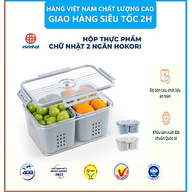 Mua Bộ hộp rổ trong HOKORI nhựa VIỆT NHẬT cao cấp - 2 ngăn  3 ngăn  tách nước - Thực phẩm tủ lạnh - Hàng Việt Nam