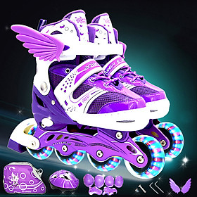 Fun Roller Skate Full Set Children Flashing Adjustable Ice Skates