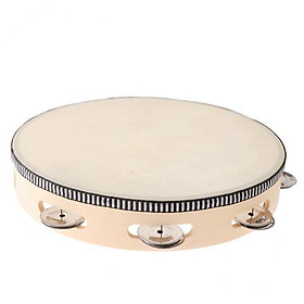 5xWooden Musical Tambourine Beat Instrument Hand Drum Educational Toys 10inch