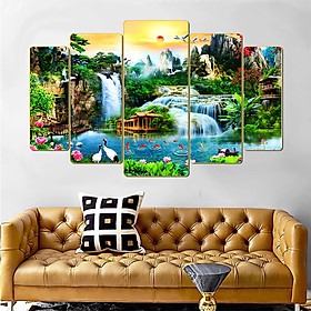 Tranh phong thủy. Tranh in cán pvc gương / lụa kim sa: 2273L5