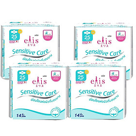 Combo 4 Gói Băng Vệ Sinh Elis Sensitive Care RP 25cm (14 Miếng / Gói)