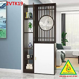 Tủ kệ trang trí kiêm vách ngăn phòng khách , nhà bếp 2VTK19- Nội thất lắp ráp Viendong Adv