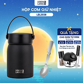 Hộp cơm giữ nhiệt Lebenlang LBL3038, cà men dung tích 700ml, chất liệu inox 304, kèm muỗng - hàng chính hãng